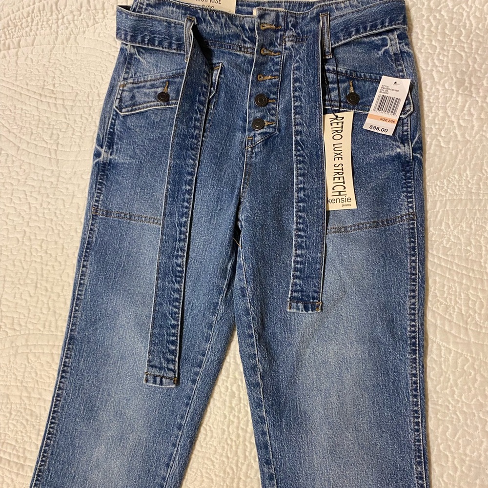 Kensie high rise slim straight jeans